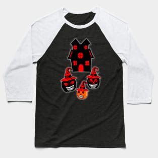 Pumpkin Party by the Haunted Manor 🎃 Baseball T-Shirt